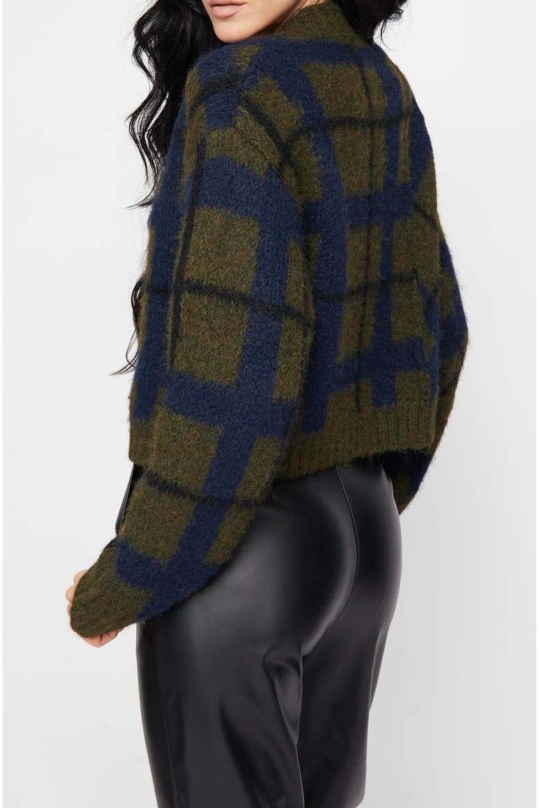 Nelly Spliced Jacquard Cropped Jumper, Alternate, color, Green