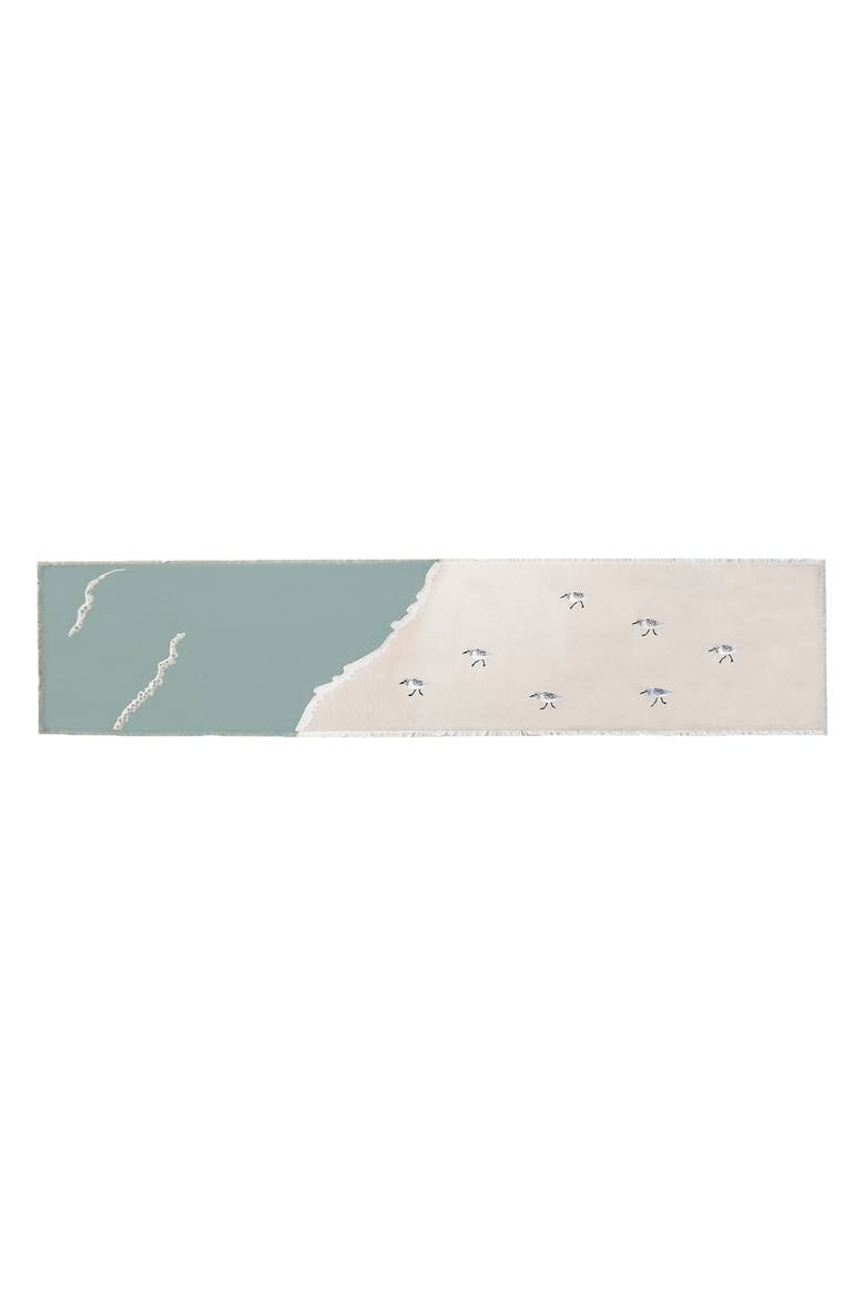 Sand Piper Sprint Coastal Table Runner 14" x 72", Main, color, Blue
