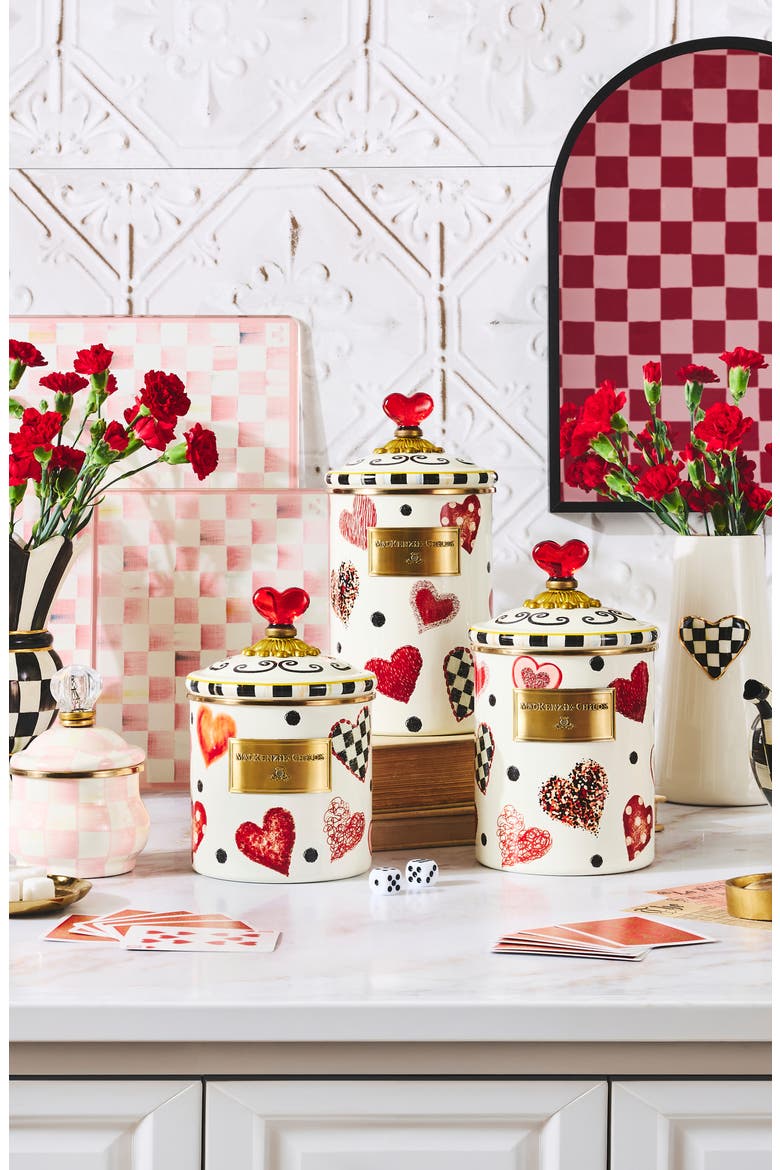 Love Heart Small Canister, Alternate, color, RED