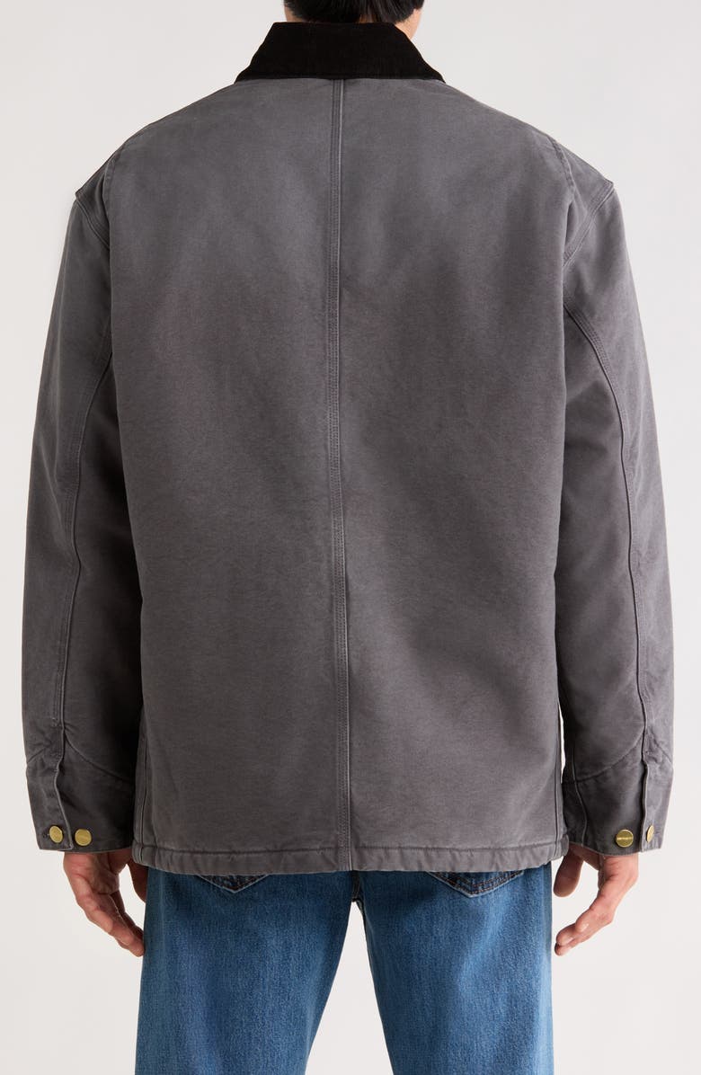 Carhartt Work In Progress OG Organic Cotton Canvas Chore Coat, Alternate, color, Graphite / Black Stone Canvas