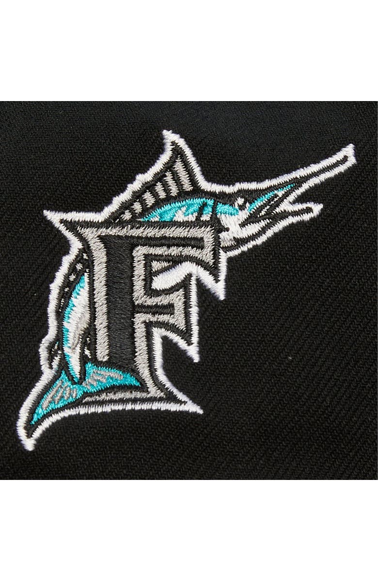Mitchell & Ness Men's Mitchell & Ness Black Florida Marlins Team Tagged Snapback Hat, Alternate, color,