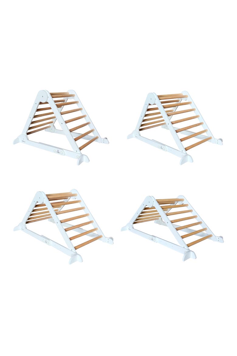 Kids' Learn 'N' Climb Wooden Triangle, Alternate, color, SOFT WHITE W/ NATURAL