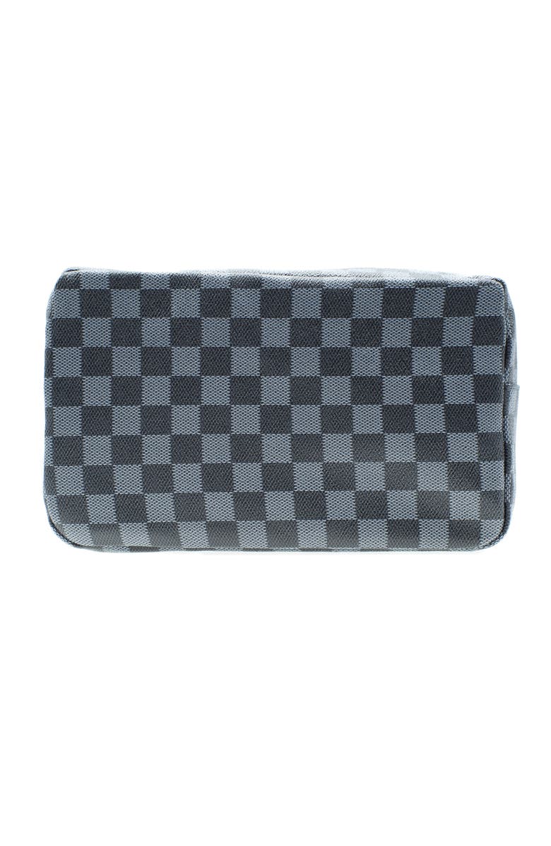 Youzey Checkered Toiletry Bag, Main, color, Brown
