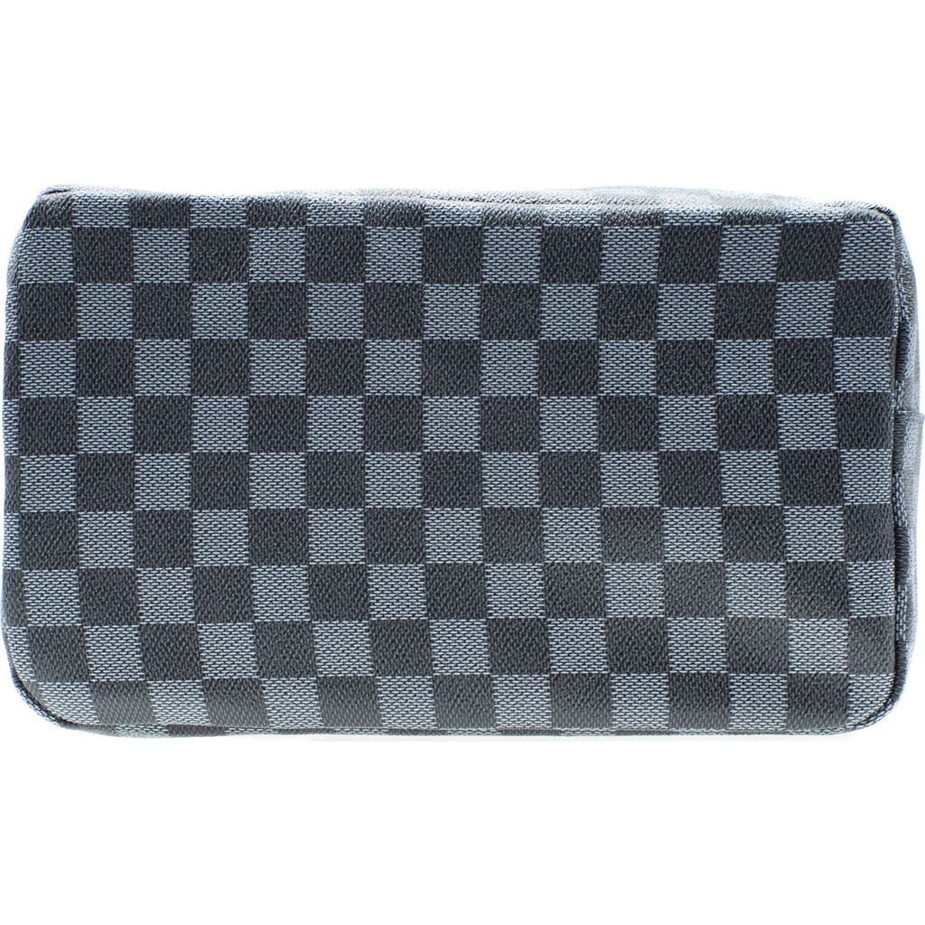 Youzey Checkered Toiletry Bag In Brown