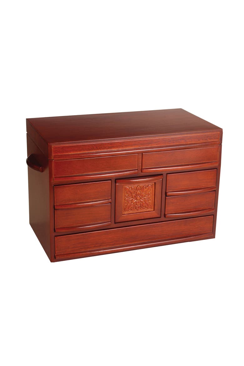 Mele & Co. Empress Wooden Jewelry Box, Main, color, BROWN