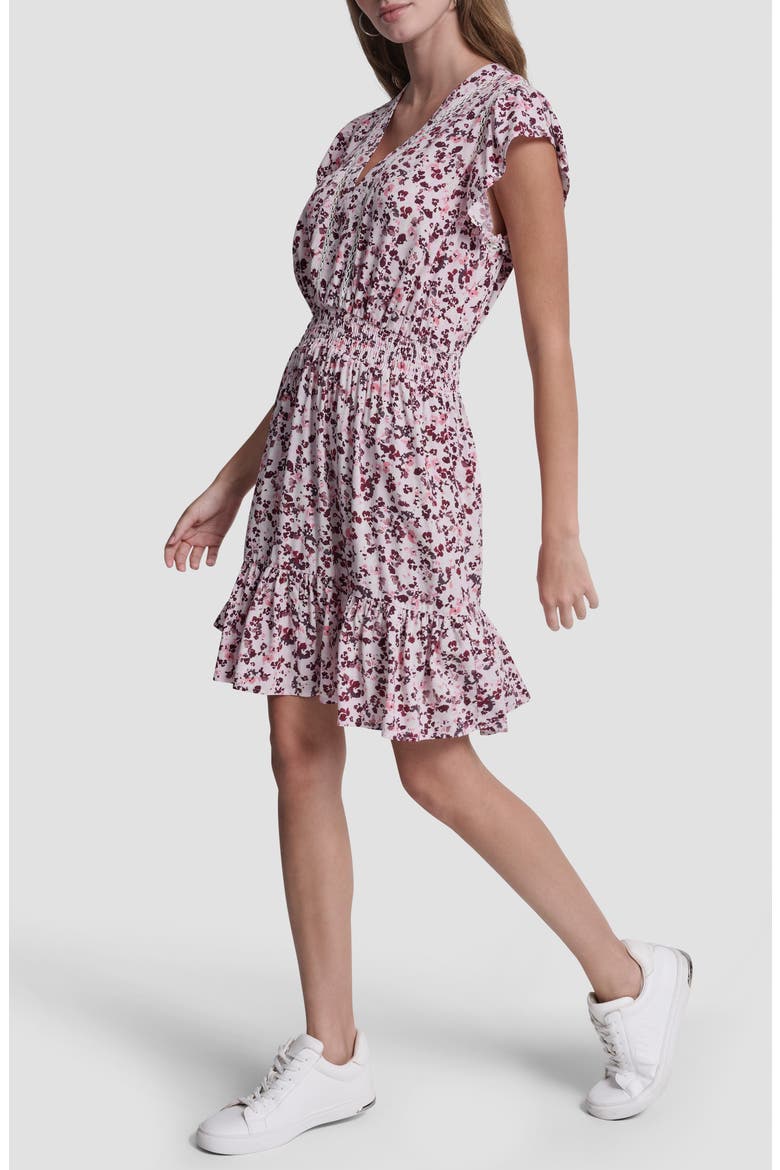 Floral Smocked Waist Minidress, Alternate, color, PINK