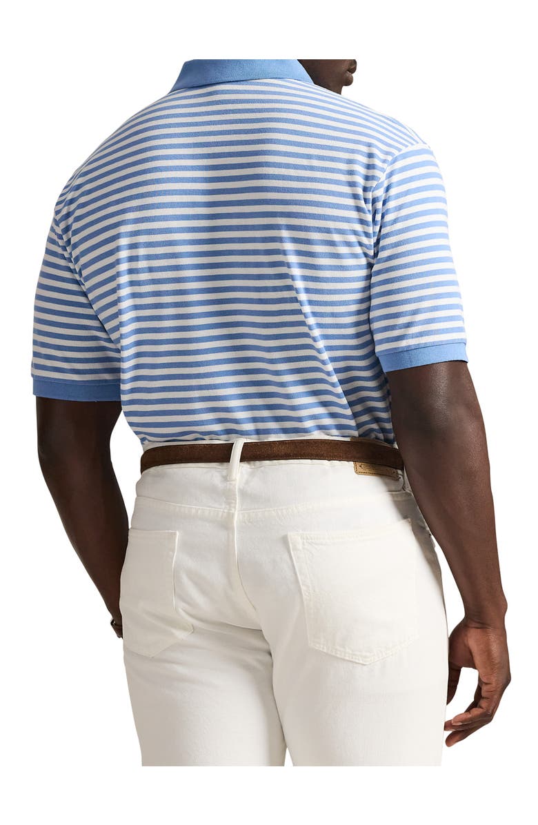 Polo Ralph Lauren Big
Tall Striped Mesh Polo Shirt, Alternate, color, Bristol Blue Nd Wht