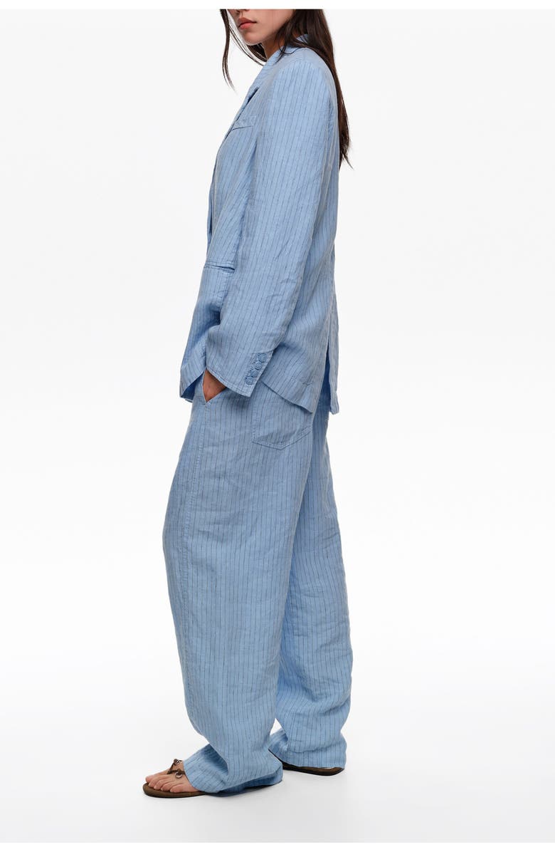 Bimba y Lola Striped Washed Tailored Jacket, Alternate, color, Light Blue