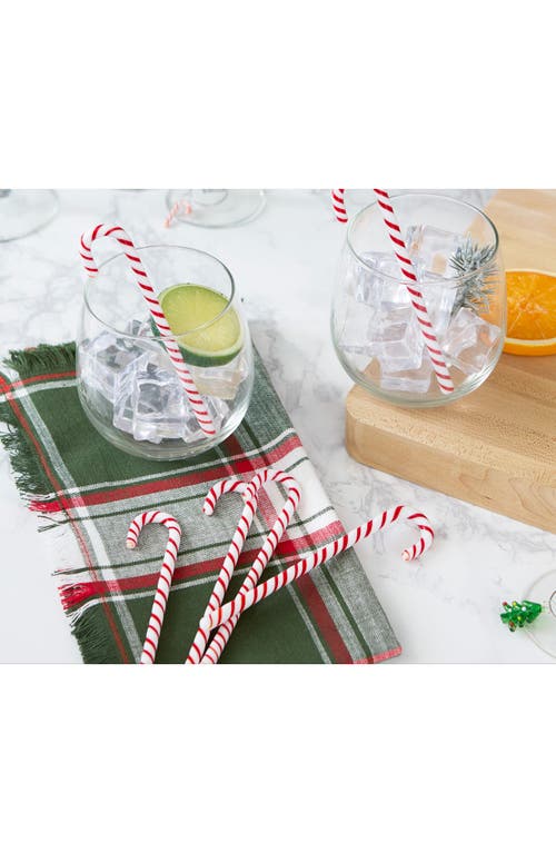Design Imports Set Of 6 Candy Cane Swizzle Sticks In White