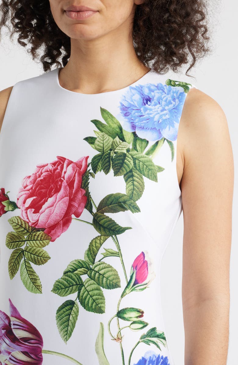 Vince Camuto Floral Sleeveless Mermaid Gown, Alternate, color, Ivory Multi