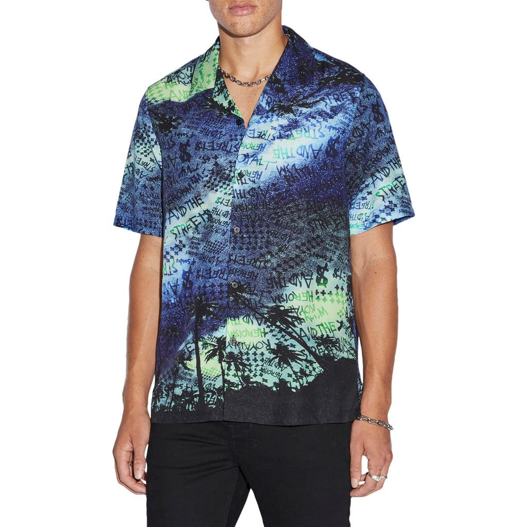 KSUBI KSUBI SPACE PALM LYOCELL CAMP SHIRT