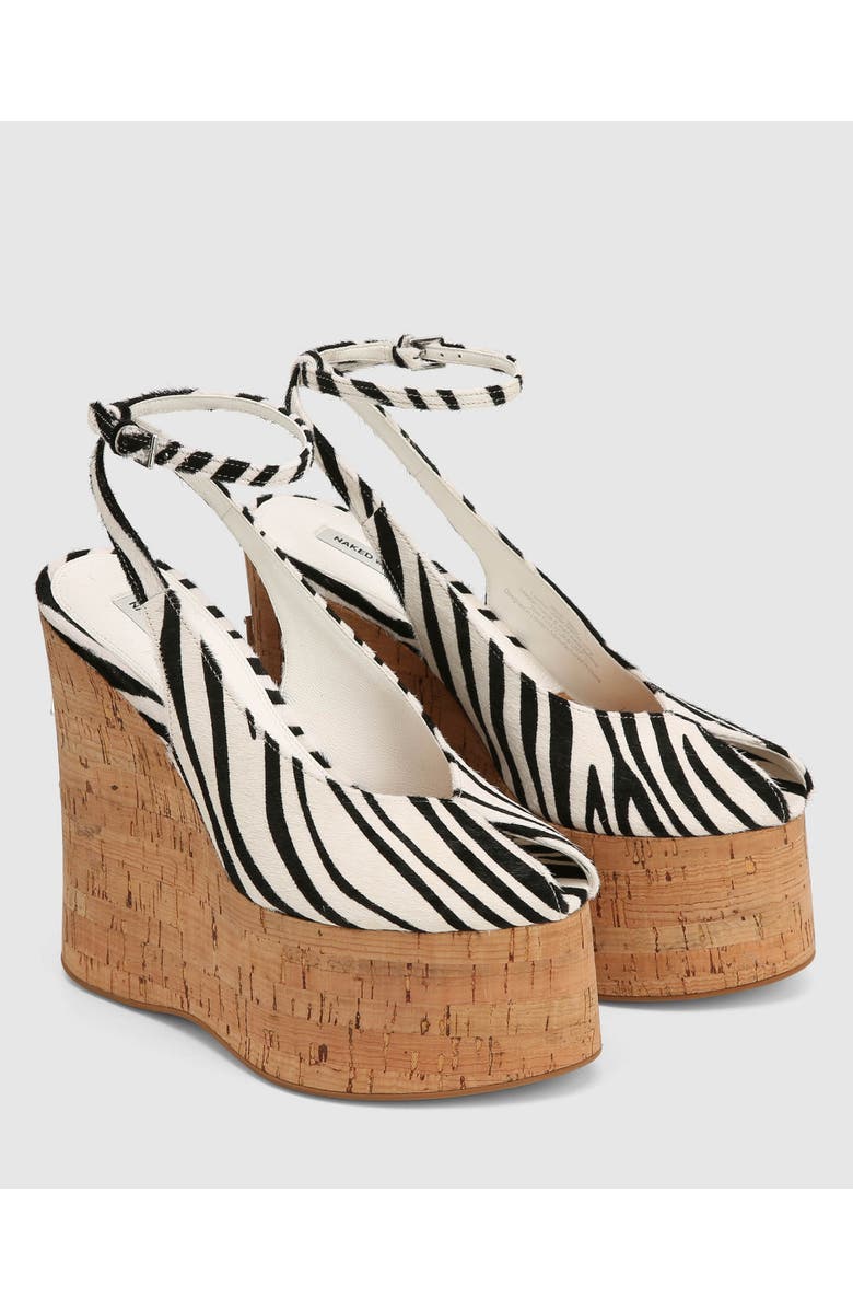 Naked Wolfe Tansy White Patent, Alternate, color, Zebra