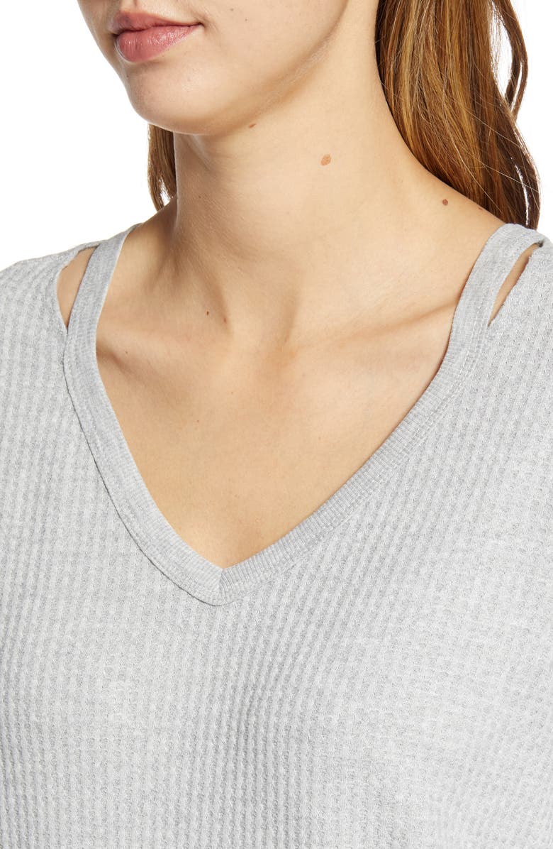 Wit & Wisdom Shoulder Slit Thermal Knit Top, Alternate, color, 