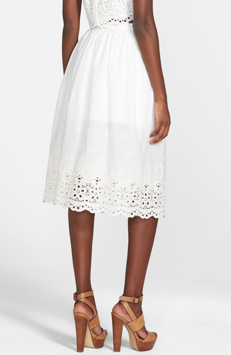 Lucca Couture Eyelet Midi Skirt, Alternate, color, 