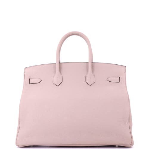 Pre-owned Hermes Hermes Birkin Handbag Purple Clemence With Palladium Hardware 35 In Pink