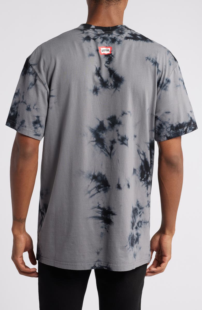 ICECREAM Eat Up Oversize Tie Dye Cotton Graphic T-Shirt, Alternate, color, Castle Rock