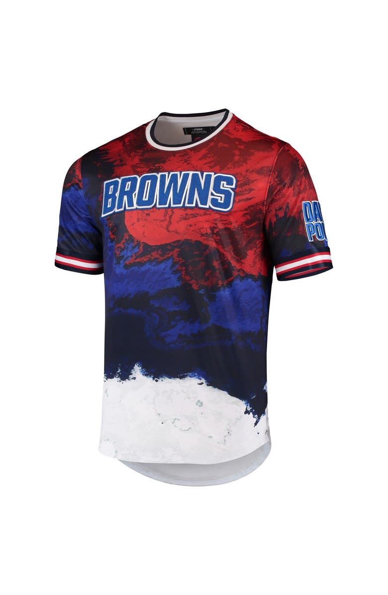 PRO STANDARD Men's Pro Standard Navy/Red Cleveland Browns Americana Dip-Dye T-Shirt, Alternate, color, 