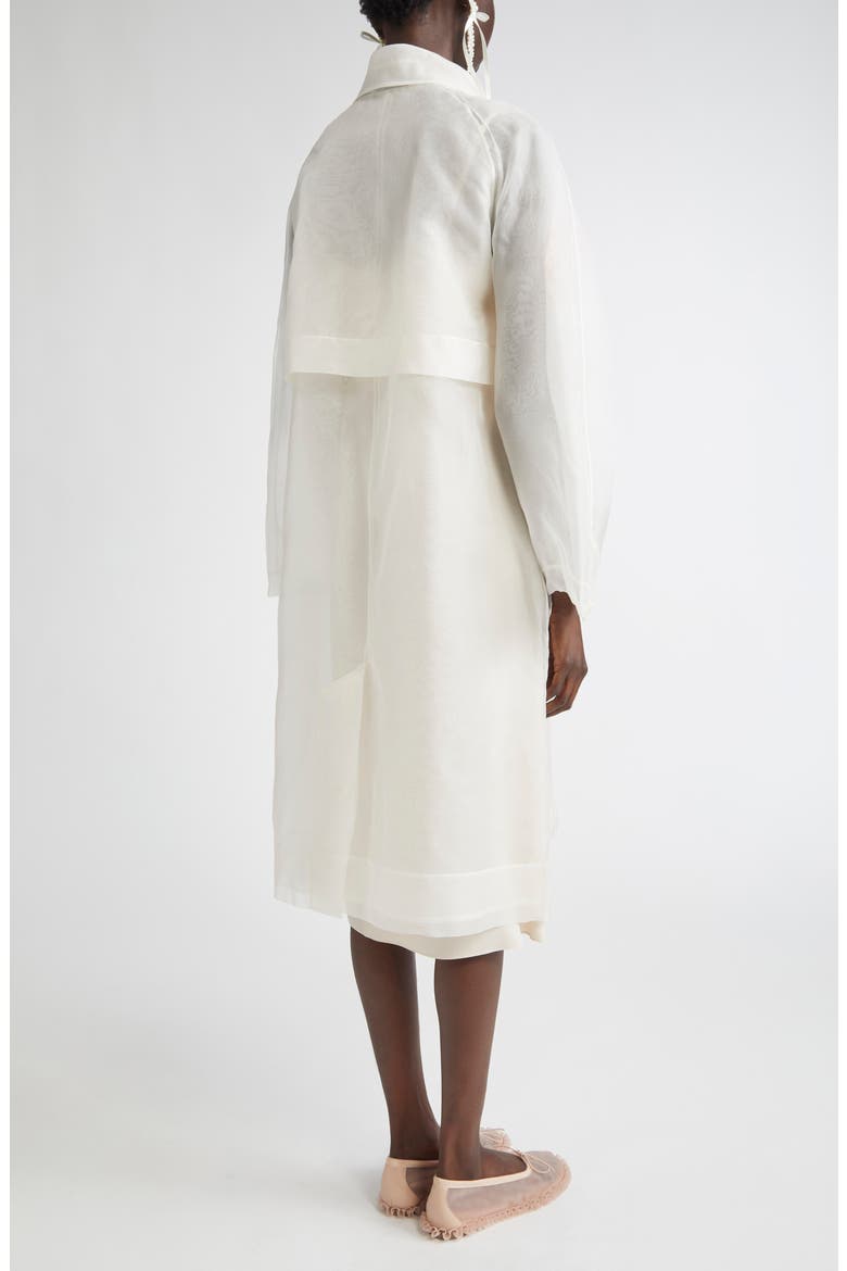 Stuffed Carnation Silk Organza Car Coat, Alternate, color, IVORY