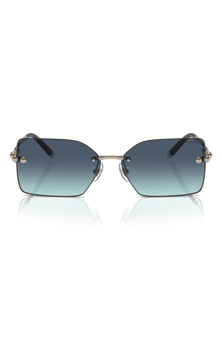 Tiffany & Co. 59mm Gradient Rectangular Sunglasses, Main, color, Blue Gold