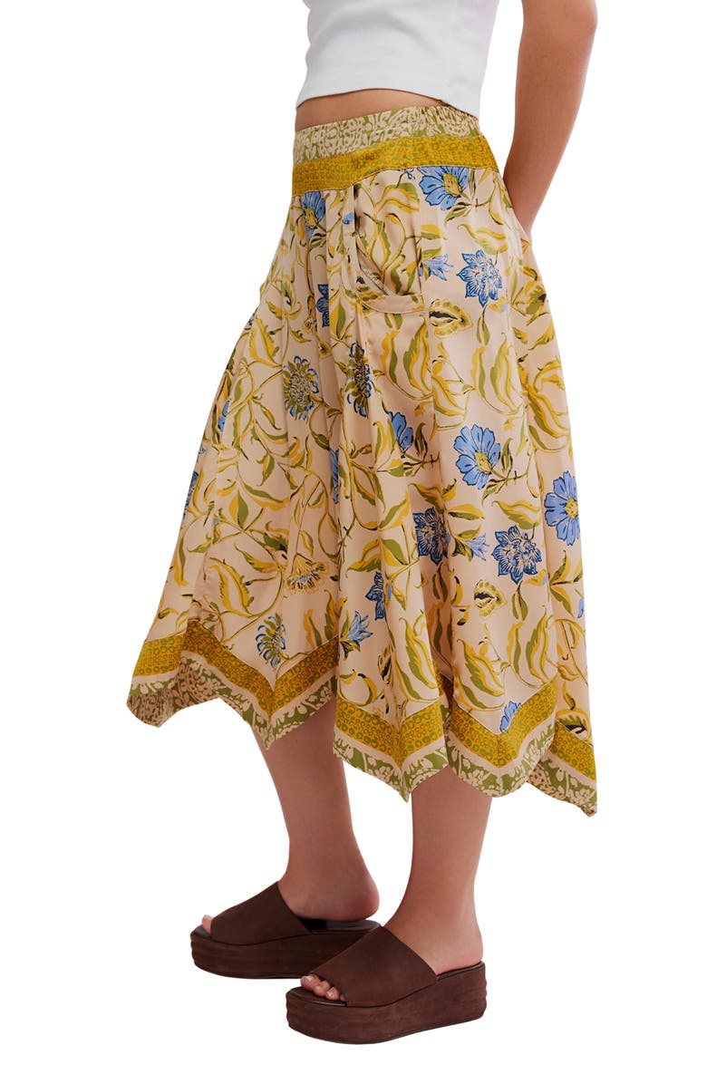 Free People Sweet Reaction Print Crop Swing Pants, Alternate, color, Sunflower Combo