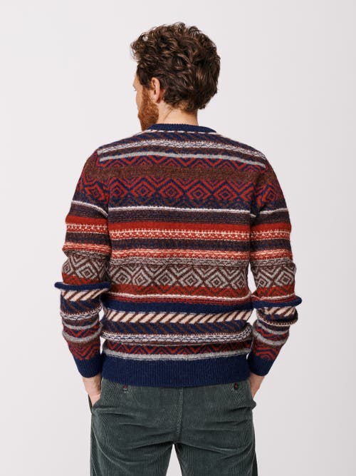 Aubin Fair Isle Crew Neck Wool Sweater