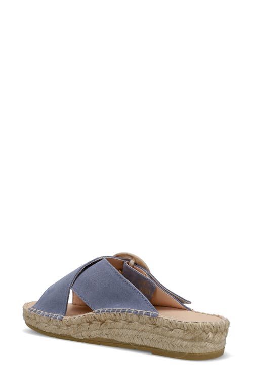 Ron White Erin Espadrille Platform Wedge Slide Sandal In Denim