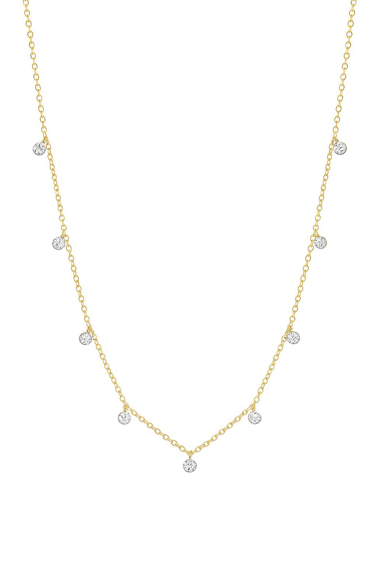GABI RIELLE Cubic Zirconia Shaker Chain Necklace