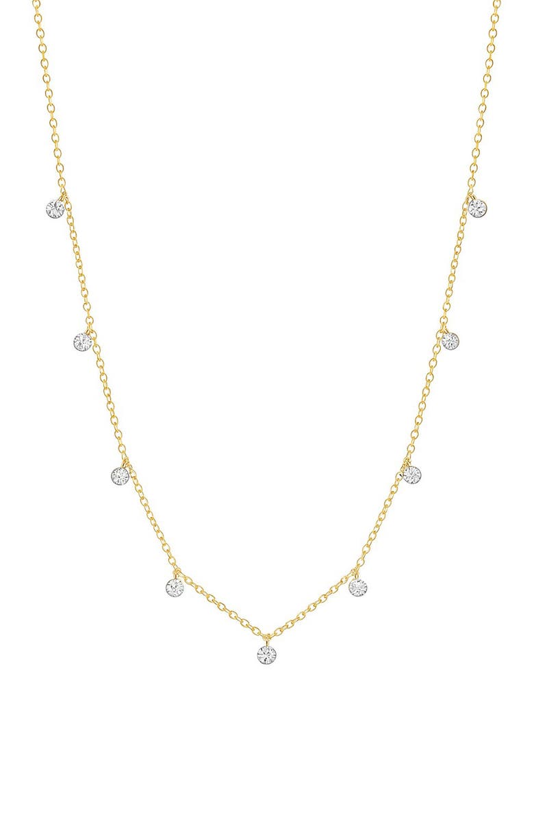 GABI RIELLE Cubic Zirconia Shaker Chain Necklace, Main, color, Gold