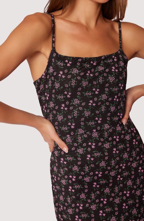 Lost + Wander Isabella Floral Print Slipdress In Black Pink Floral