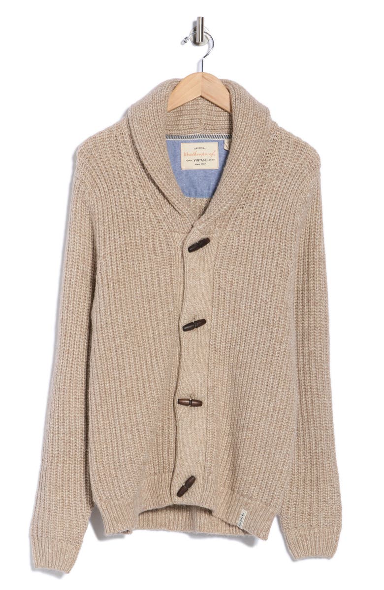 WEATHERPROOF VINTAGE Shawl Collar Knit Cardigan, Alternate, color, White Beach