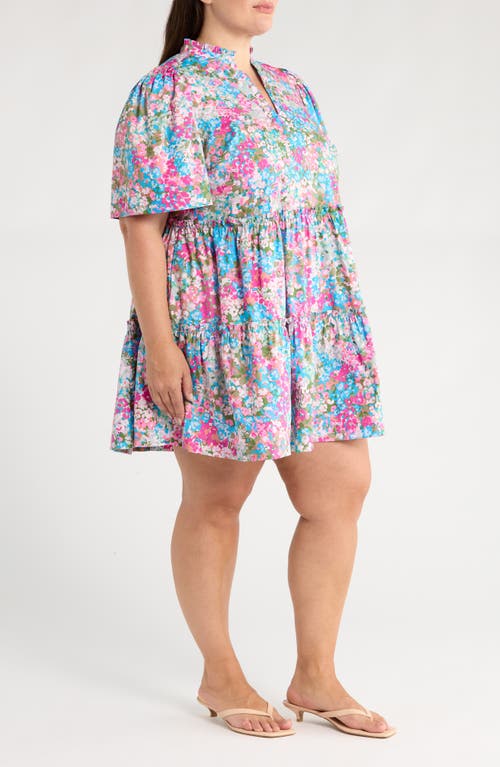 Sugarlips Avery Blossom Dixie Tiered Cotton Dress In Multi
