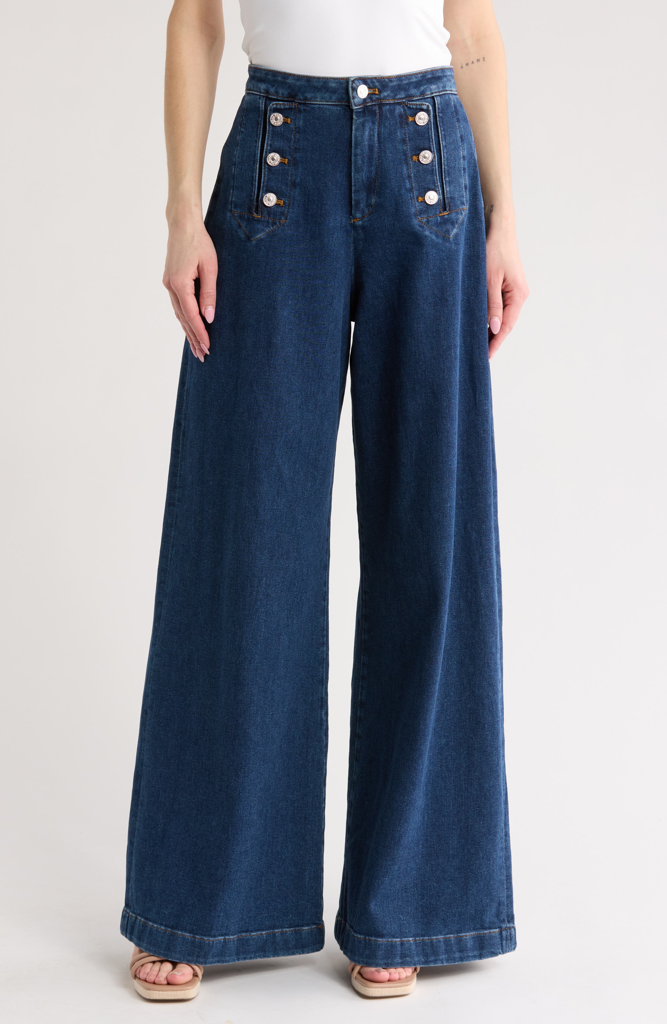 7 For All Mankind Marina Wide Leg Denim Trousers