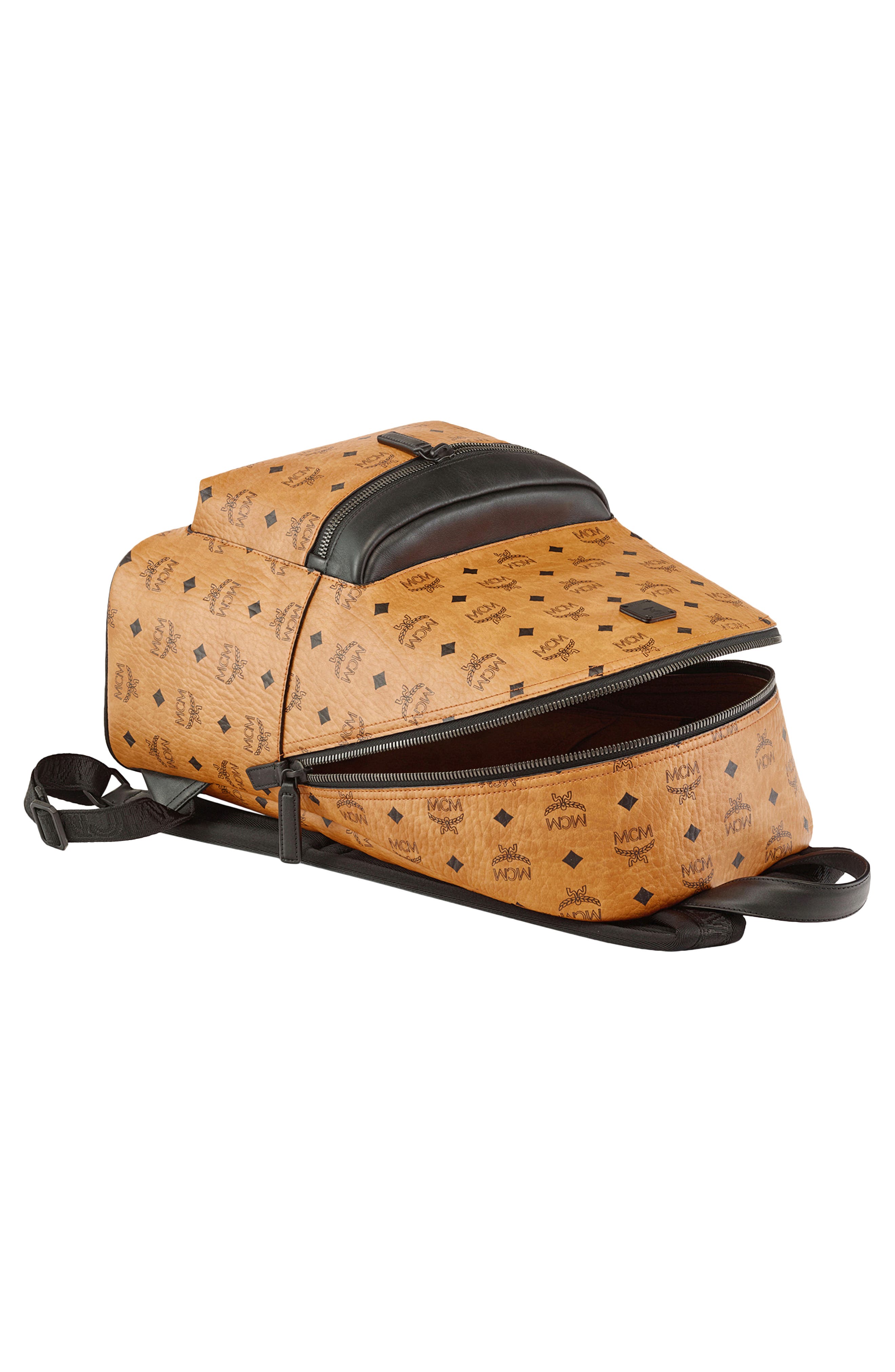 Medium Stark Visetos Coated Canvas Backpack, Alternate, color, COGNAC