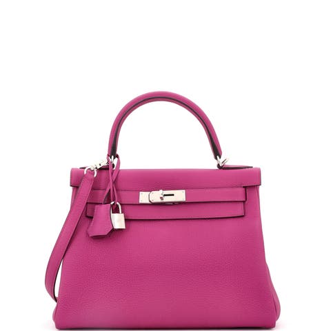 Kelly Handbag Pink Togo with Palladium Hardware 28