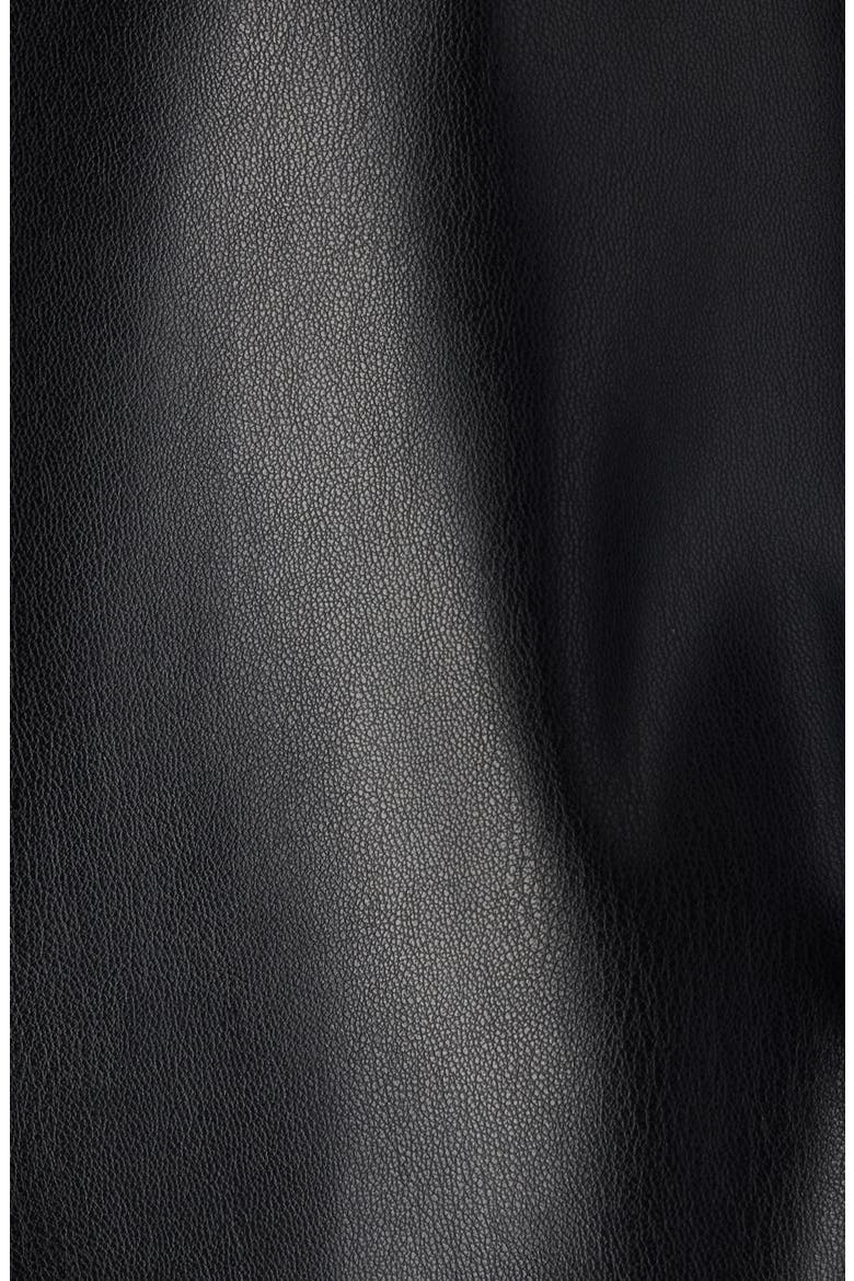 Offy Faux Leather Hooded Bomber Jacket, Alternate, color, BLACK