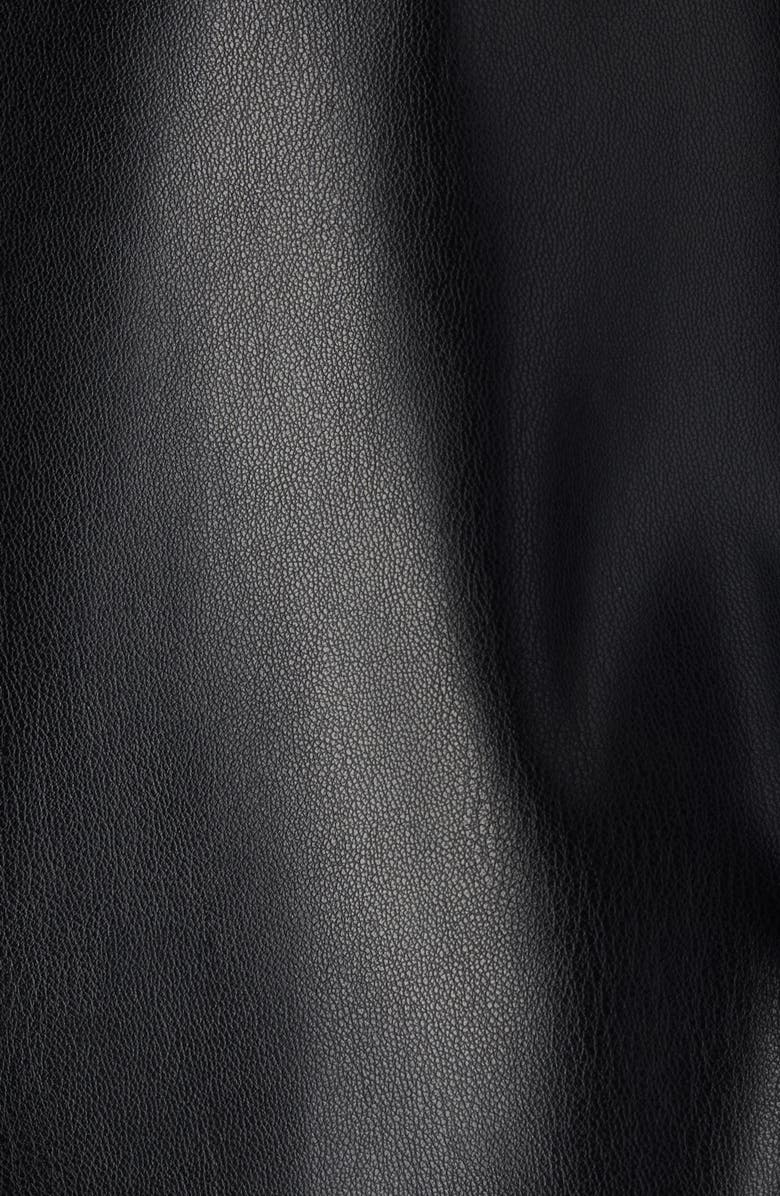 Acne Studios Offy Faux Leather Hooded Bomber Jacket, Alternate, color, Black