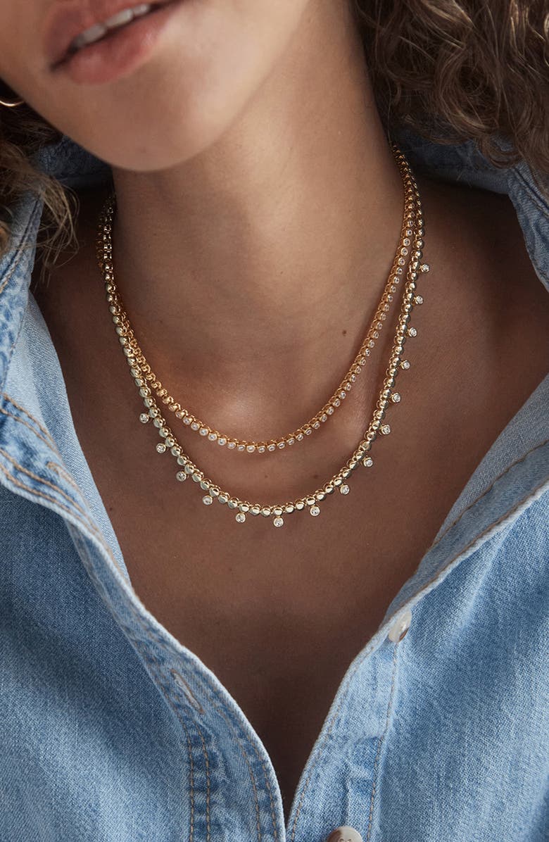 BaubleBar Joelle Pisa Beaded Necklace, Alternate, color, Clear Gold