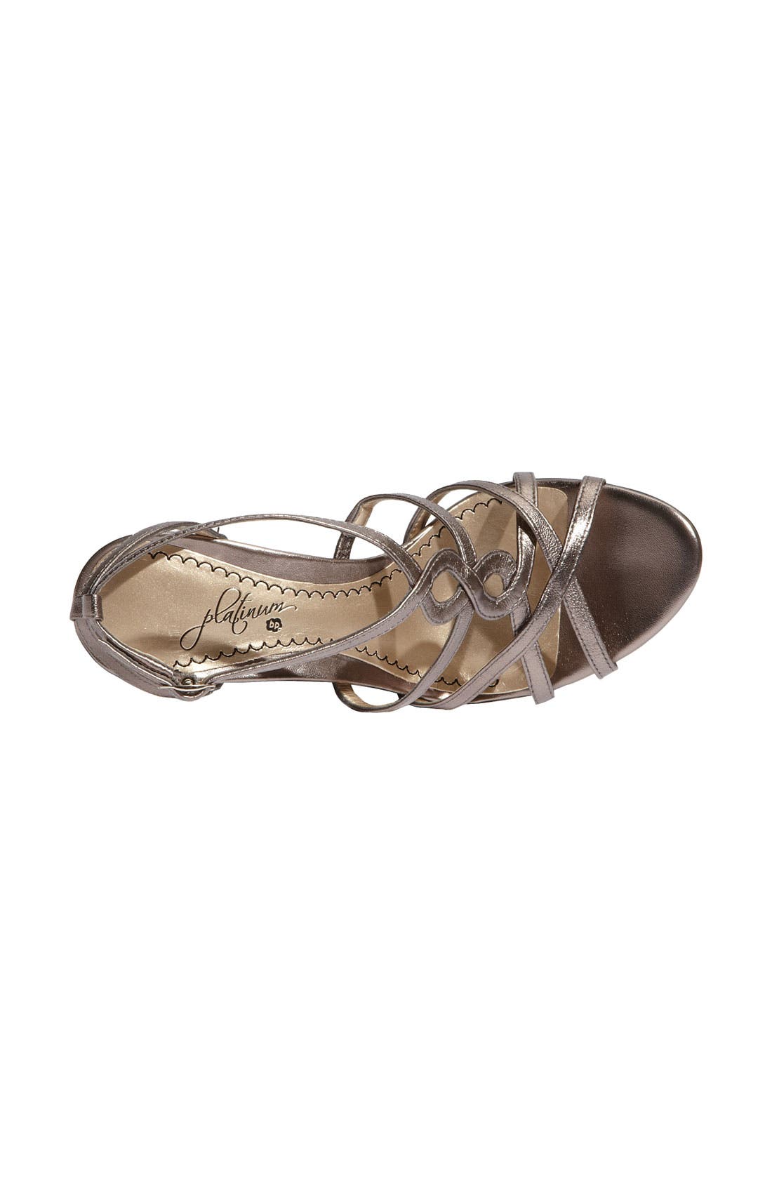 Platinum 'Twirl' Sandal, Alternate, color, PEWTER