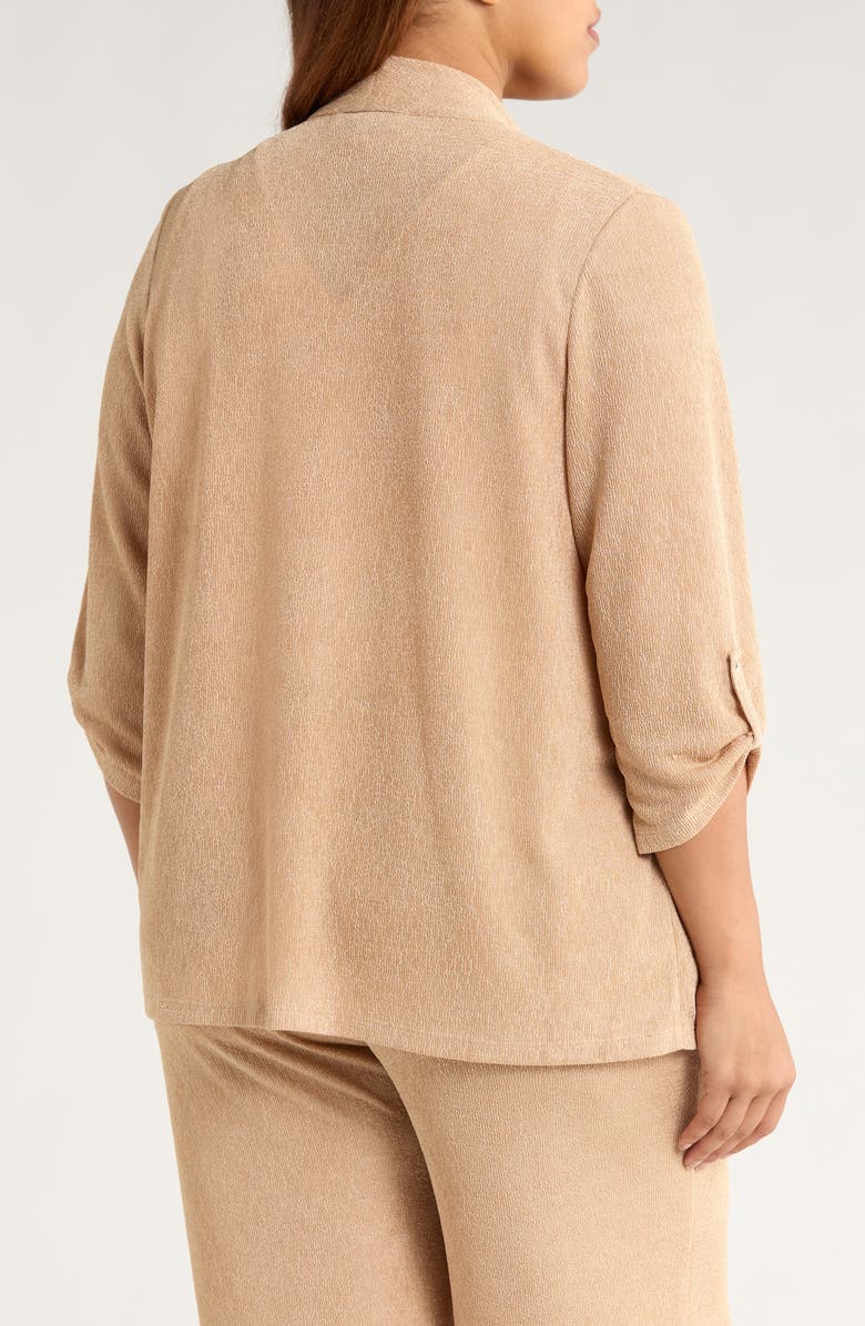 KASPER Cozy Three-Quarter Sleeve Cardigan, Alternate, color, Soft Sand