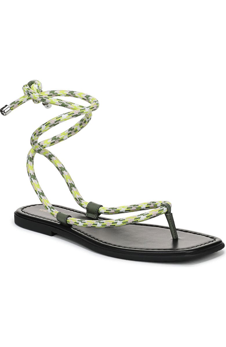 Veronica Beard Carmina Ankle Wrap Sandal, Main, color, Lime Multi
