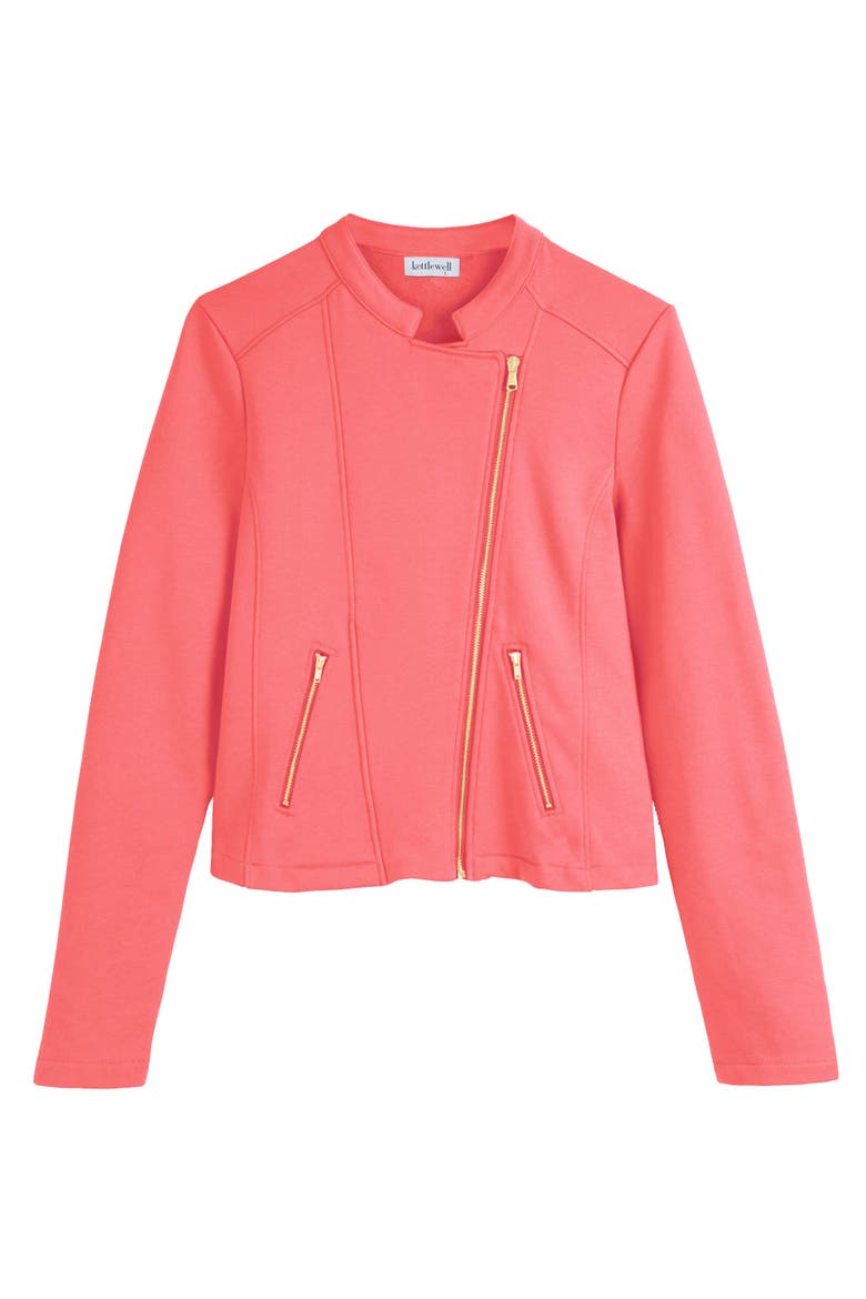 Sculpted Biker Jacket, Alternate, color, Pink Coral