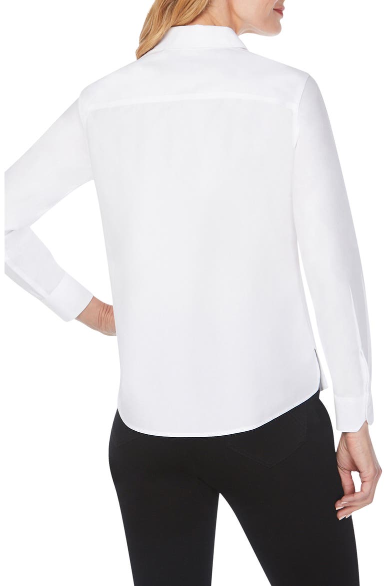 Diane Solid Button-Up Shirt, Alternate, color, WHITE