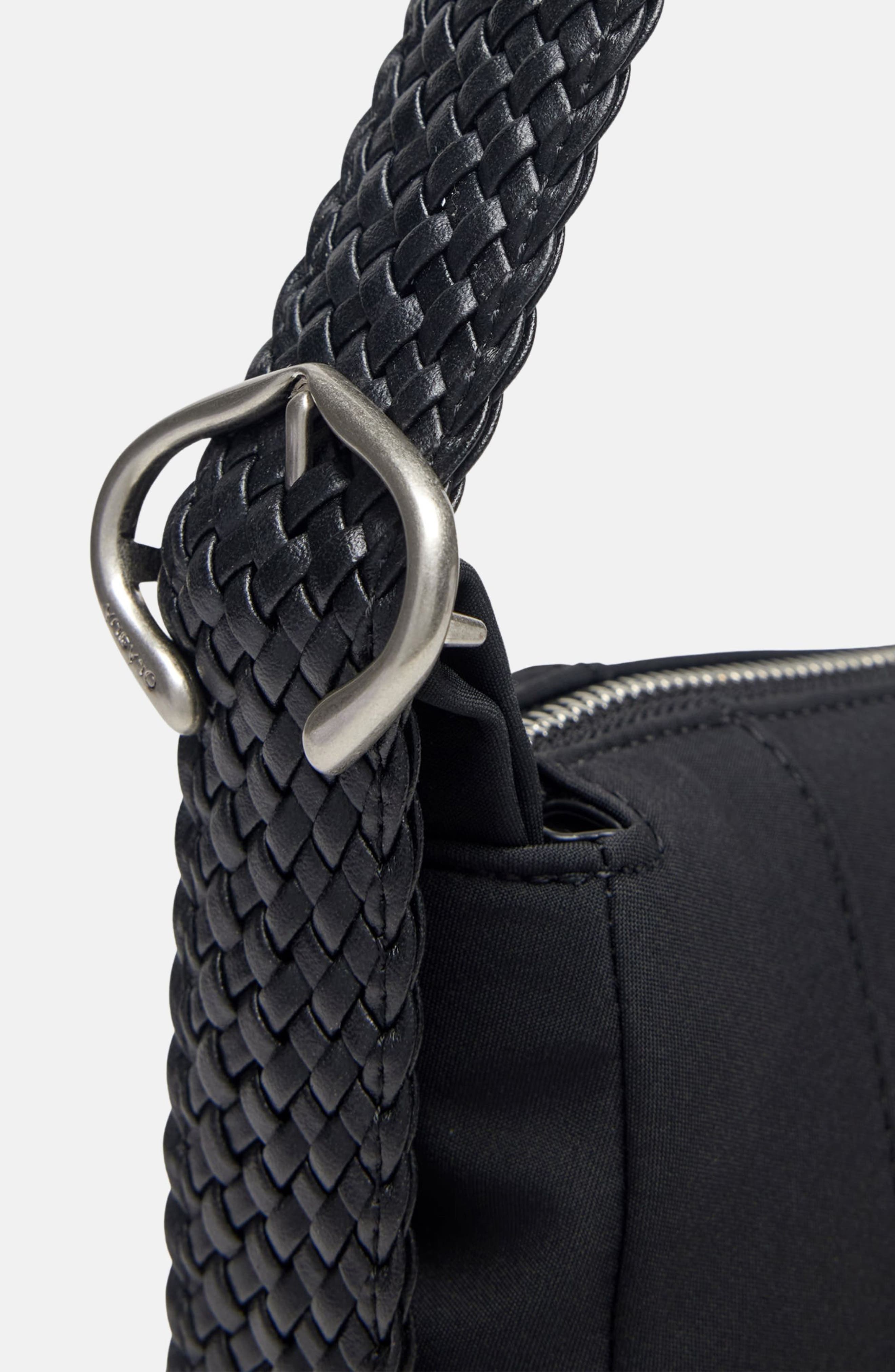 Oryany Braid Faux Leather Crossbody Bag, Alternate, color, Black