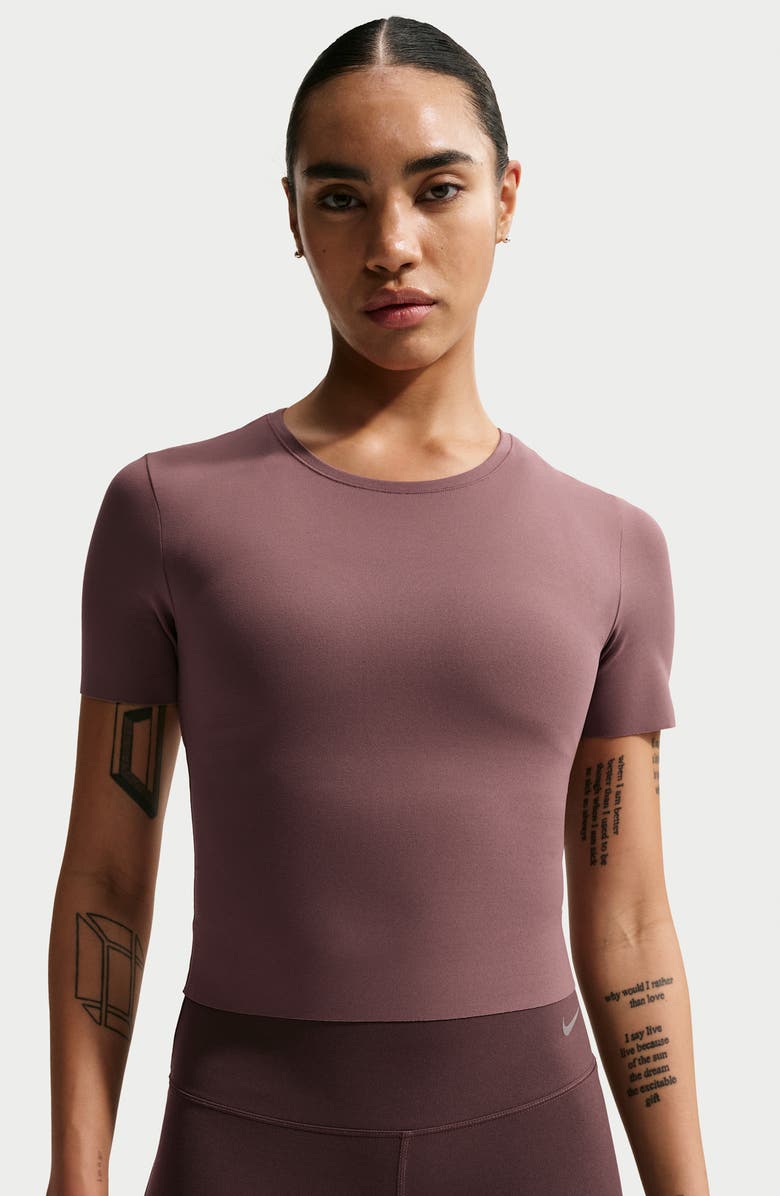 Nike Zenvy Dri-FIT Short-Sleeve Top, Alternate, color, Tattoo/ White