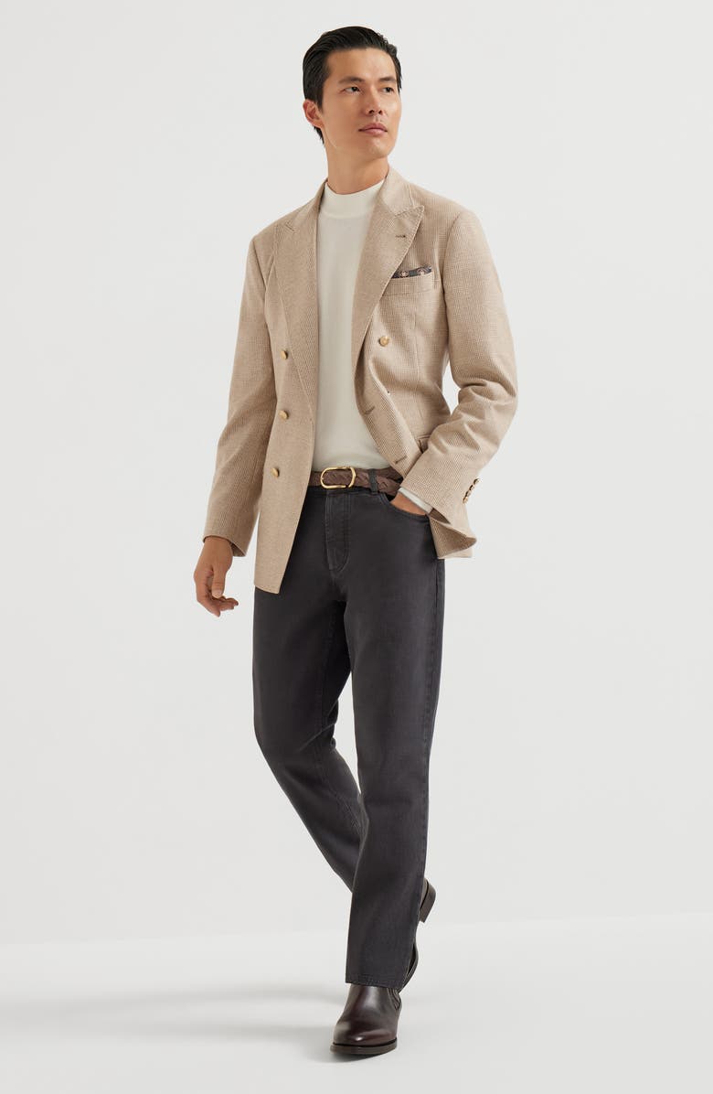 Brunello Cucinelli Garment-dyed denim trousers, Alternate, color, Anthracite