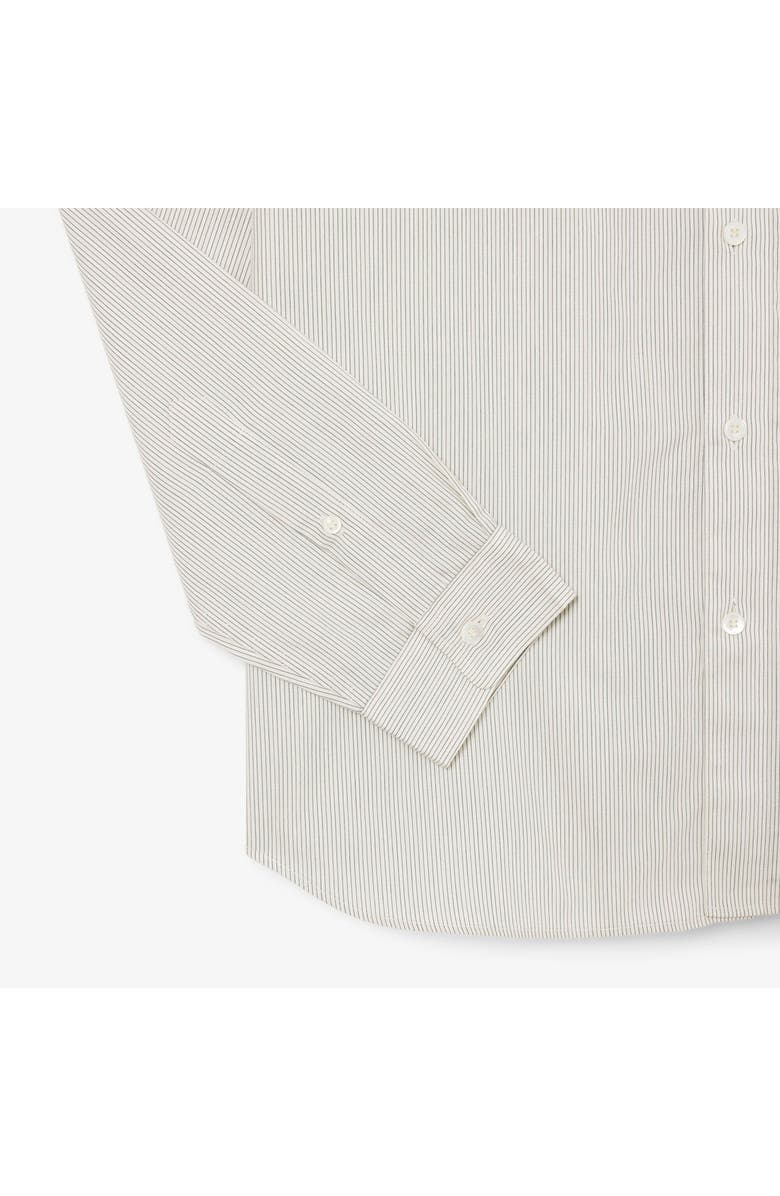 Lacoste Stripe Cotton Button-Down Shirt, Alternate, color, Lapland/ Sinople