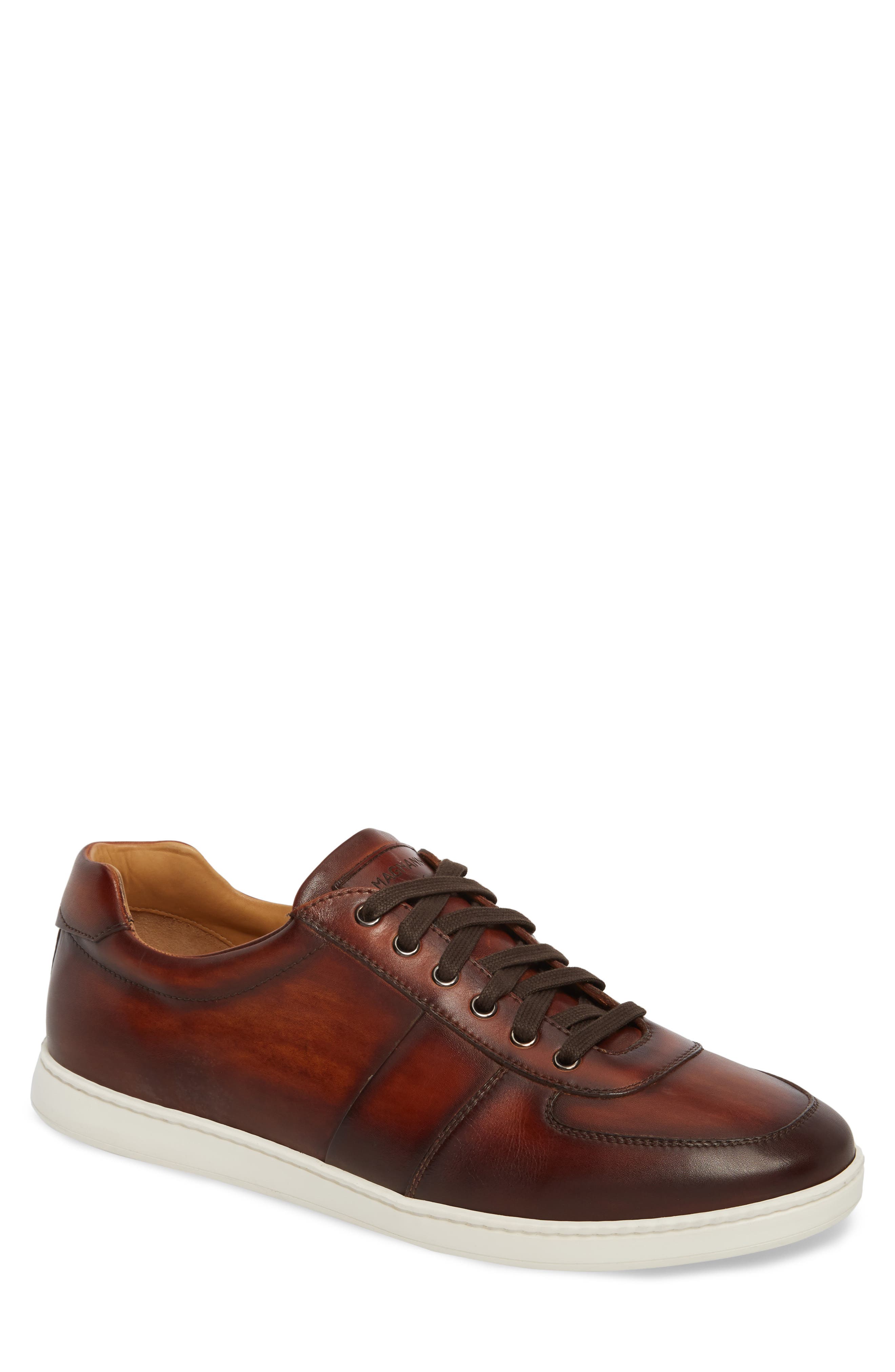 Franco Low Top Sneaker, Main, color, COGNAC LEATHER
