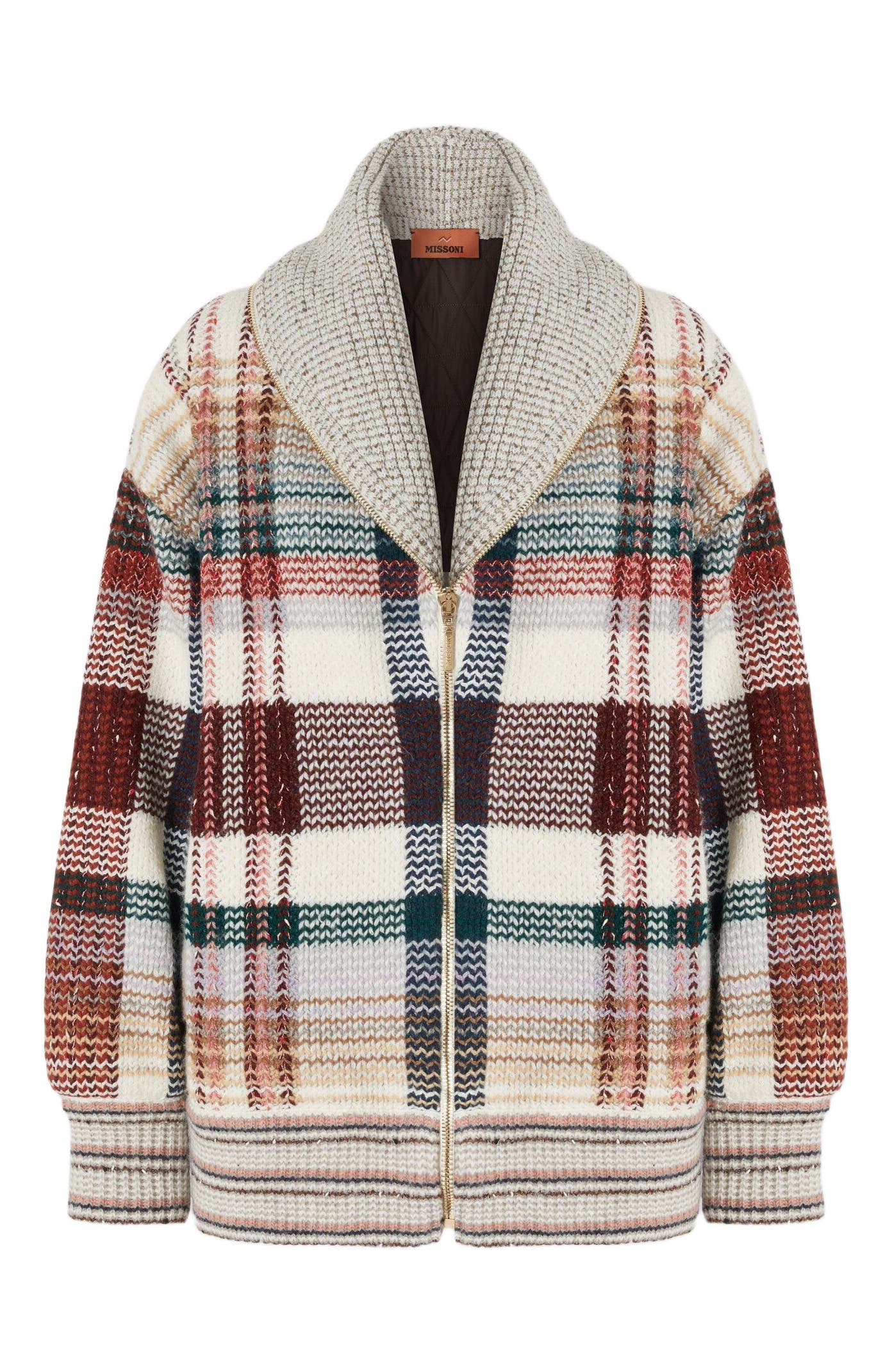 Quilted Jacket With Check Pattern - image 2