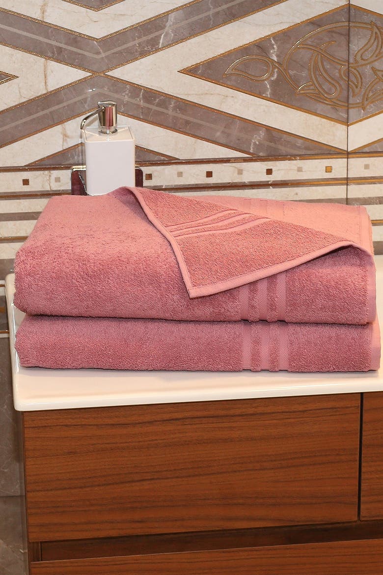 Denzi Bath Sheet - Set of 2 - Tea Rose, Alternate, color, TEA ROSE