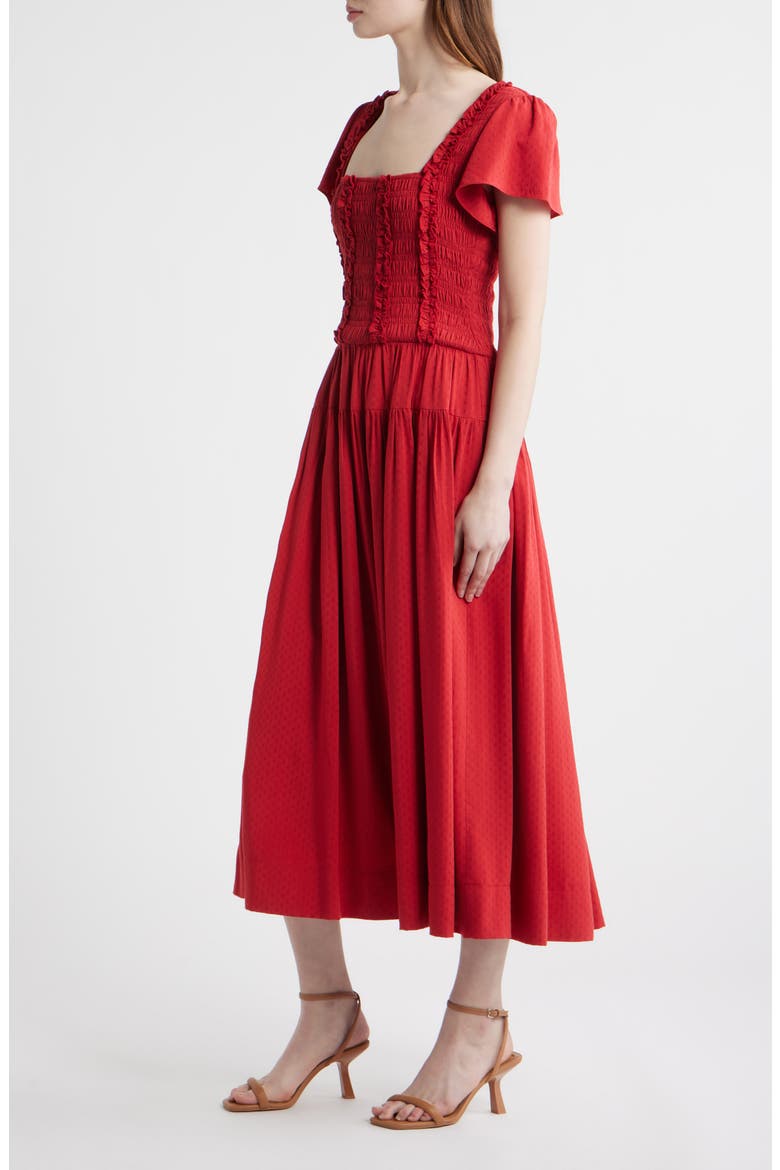 Smocked Maxi Dress, Alternate, color, RED